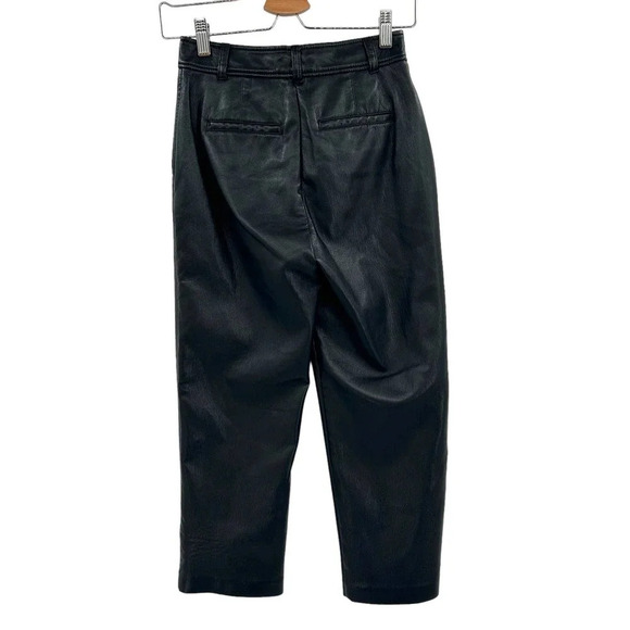 Aritzia Babaton Command Vegan Leather Pants Cropped Mid-rise Black Size 0 - Picture 6 of 9